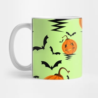 Halloween Pattern with Pumpkins and Bats Mug